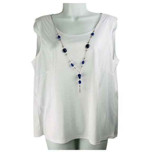 Alfred Dunner Women’s Size 12 Open Front Cardigan Shell & Necklace 3 Piece Set - Picture 8 of 12